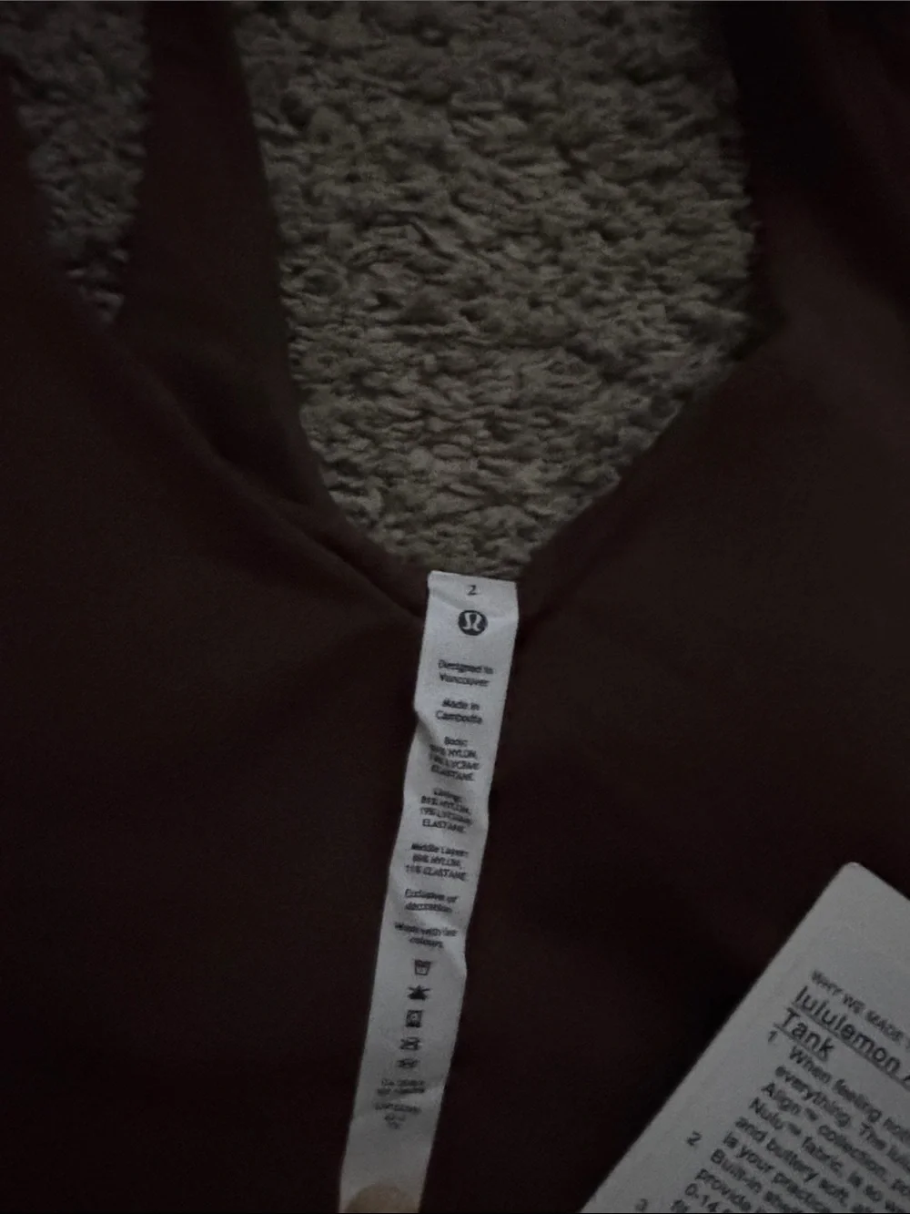lululemon athletica Brown Seamless Tank Bralette